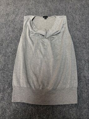Ann Taylor Metallic Silver Cowl Neck Top